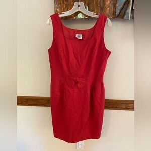 Laura Ashley Vintage Red sleeveless Dress with bow size 12